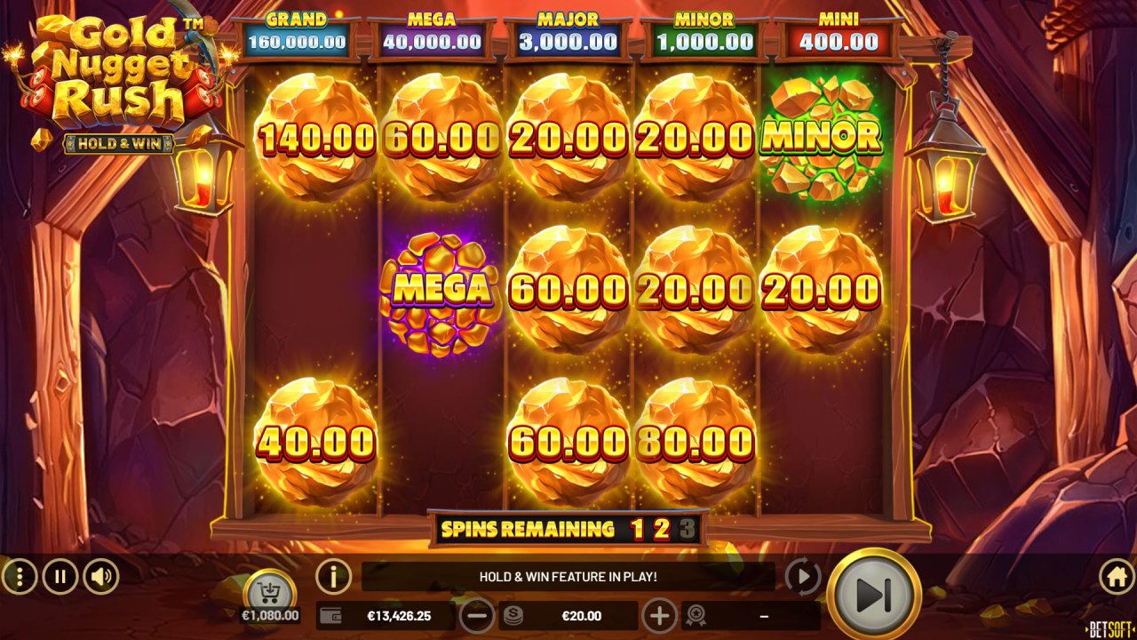 Gold Nugget Rush - Hold & Win