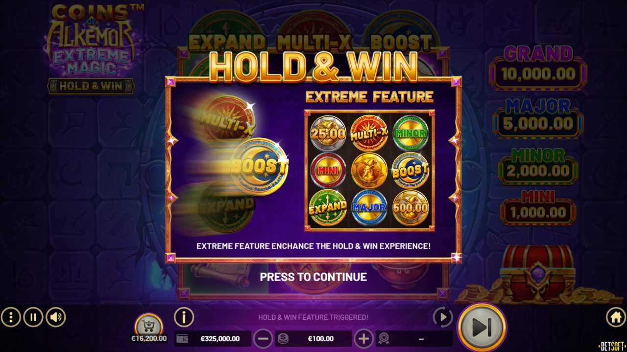 Coins O fAlkemor Extreme Magic - Hold & Win Features