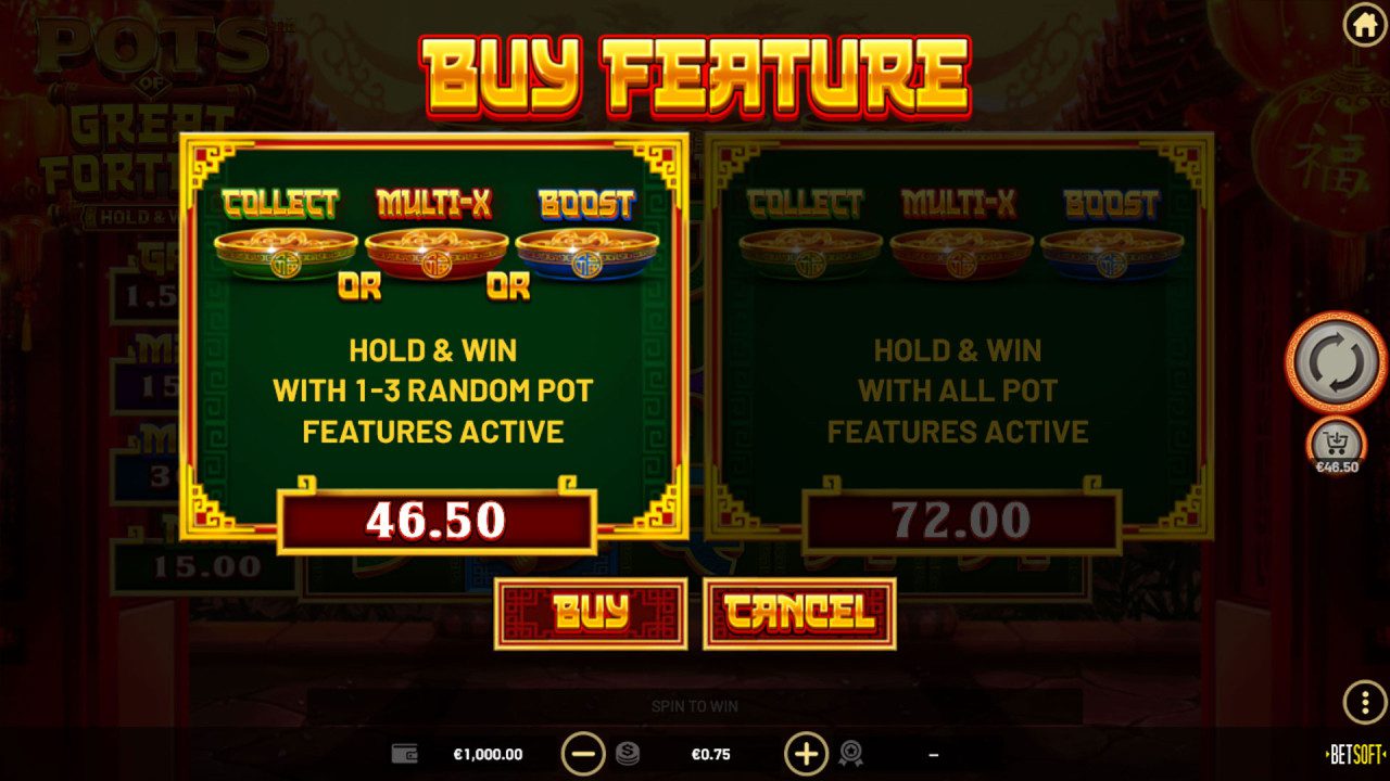 Pots of Great Fortune - Buy Feature